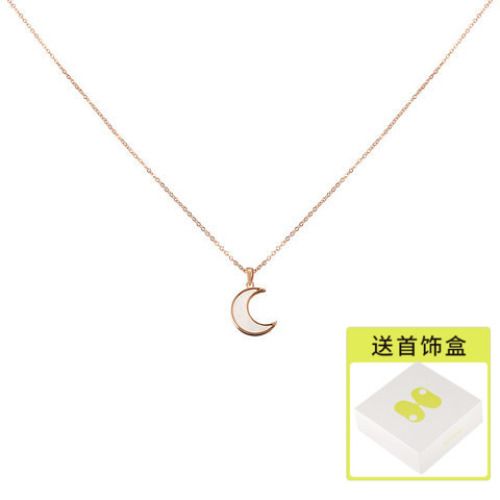 AJIDOUきらきら星月彩貝ネックレスシンプル気質個性鎖骨チェーン贈り物