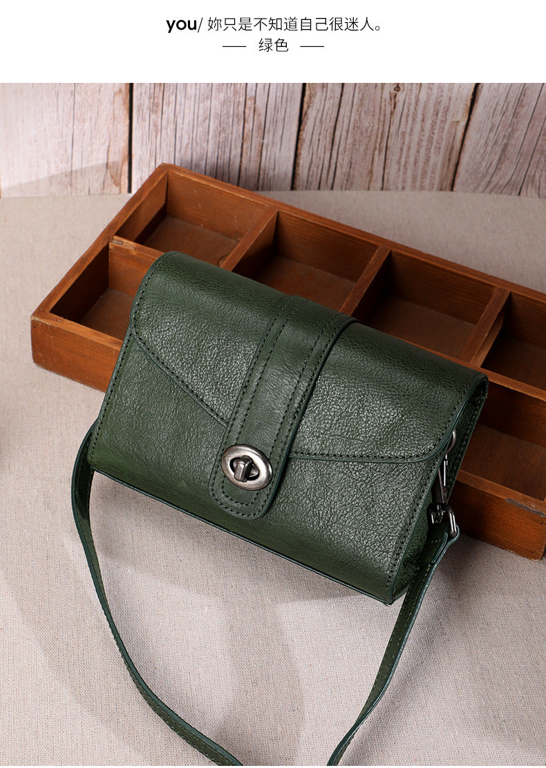 レディース小さいバッグ本革手作りレトロ牛革何とでも合うスクエアバッグ通勤ショルダーバッグ.ポシェット