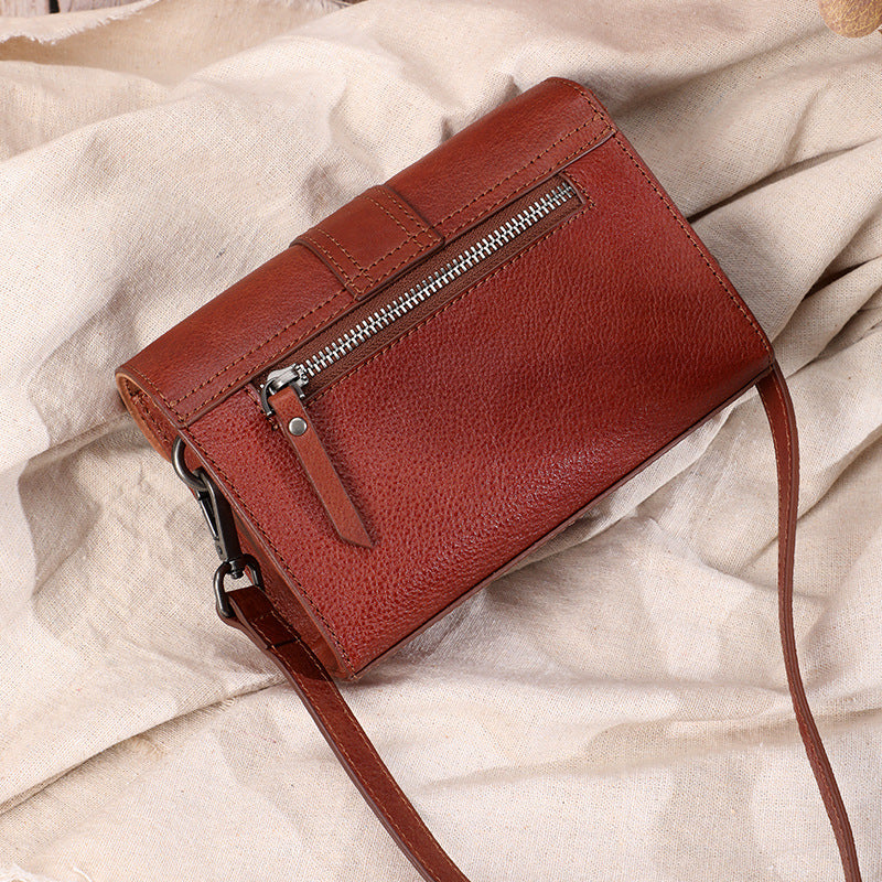 レディース小さいバッグ本革手作りレトロ牛革何とでも合うスクエアバッグ通勤ショルダーバッグ.ポシェット