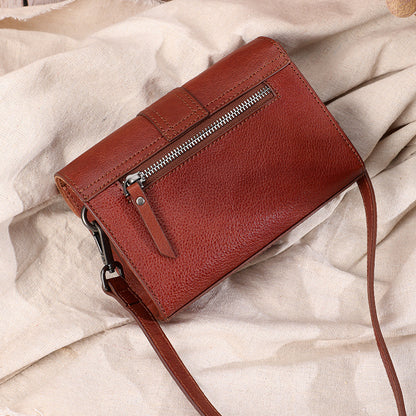 レディース小さいバッグ本革手作りレトロ牛革何とでも合うスクエアバッグ通勤ショルダーバッグ.ポシェット