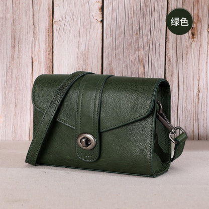 レディース小さいバッグ本革手作りレトロ牛革何とでも合うスクエアバッグ通勤ショルダーバッグ.ポシェット