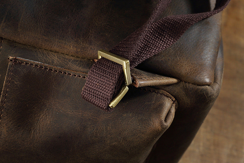 メンズリュック 牛革クレイジー・ホースオリジナルレトロ カジュアル大容量荷物かばん旅行かばん