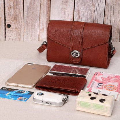 レディース小さいバッグ本革手作りレトロ牛革何とでも合うスクエアバッグ通勤ショルダーバッグ.ポシェット