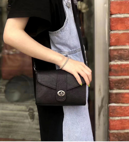 レディース小さいバッグ本革手作りレトロ牛革何とでも合うスクエアバッグ通勤ショルダーバッグ.ポシェット