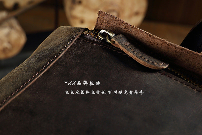 メンズリュック 牛革クレイジー・ホースオリジナルレトロ カジュアル大容量荷物かばん旅行かばん