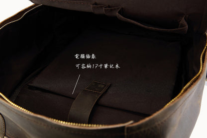 メンズリュック牛革クレイジー・ホースオリジナルレトロカジュアルファッション大容量荷物かばん旅行かばん