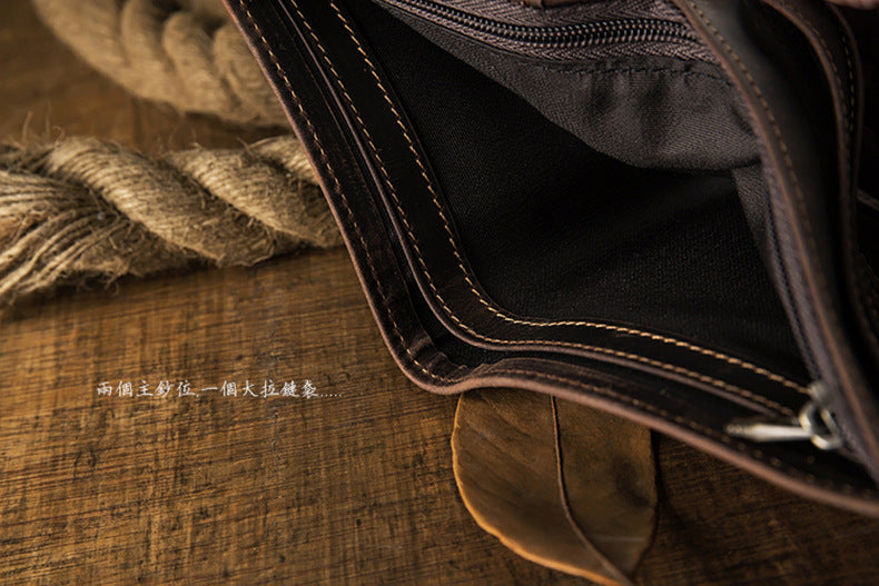 メンズ短財布 牛皮本革製 クレイジー・ホース オリジナル 手作業 レトロ 韩国ファッション男性用ウォレット