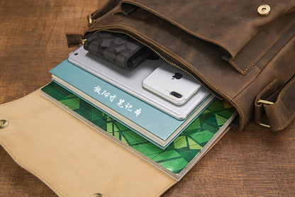 メンズショルダーバッグ 牛皮 本革製 手作業 メッセンジャーバッグ  レトロ 男性用斜めがけバッグ