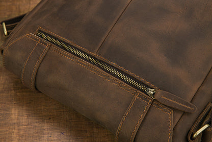 メンズショルダーバッグ 牛皮 本革製 手作業 メッセンジャーバッグ  レトロ 男性用斜めがけバッグ