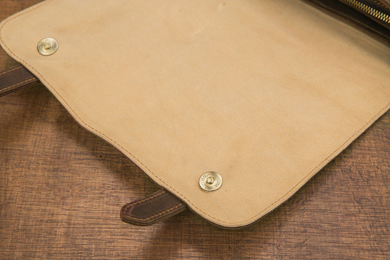 メンズショルダーバッグ 牛皮 本革製 手作業 メッセンジャーバッグ  レトロ 男性用斜めがけバッグ