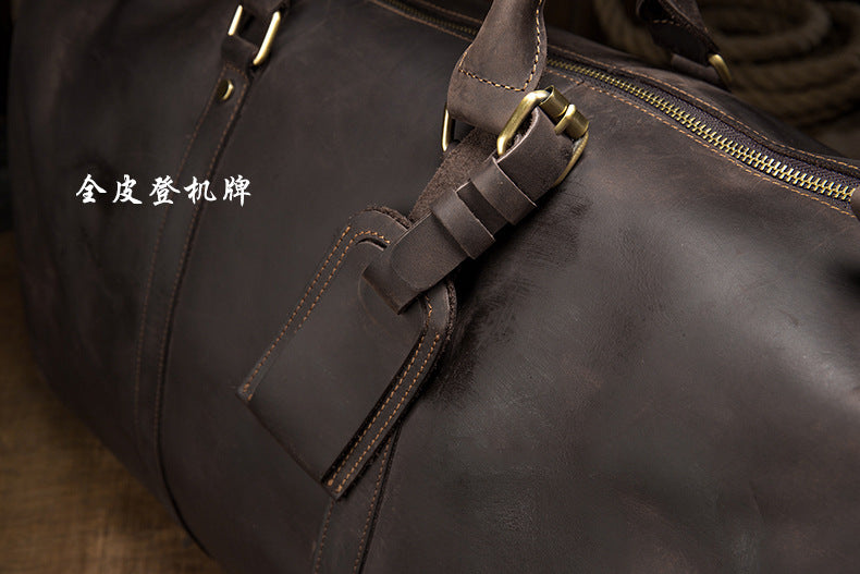 メンズ手提げかばん 手作業大きいサイズ 大容量 牛革本革製 クレイジー・ホース男性用旅行かばん