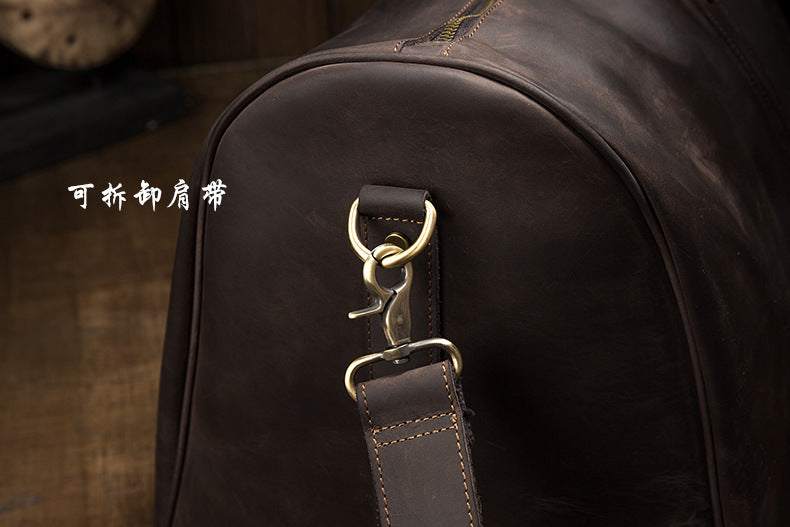 メンズ手提げかばん 手作業大きいサイズ 大容量 牛革本革製 クレイジー・ホース男性用旅行かばん