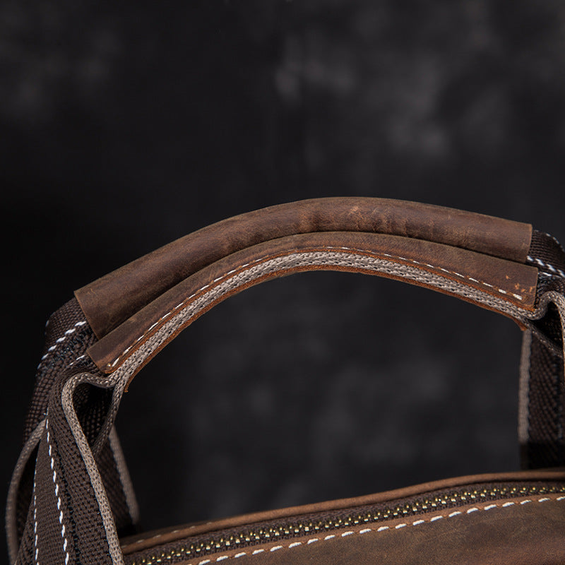 メンズショルダーバッグ牛革本革製レトロ男性斜めがけバッグ