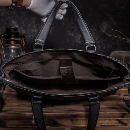 メンズハンドバッグブリーフケース牛革本革製ビジネス男性パソコンバッグ