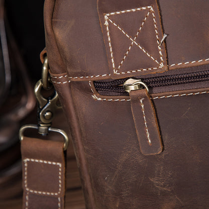 メンズショルダーバッグ牛革本革製レトロ男性斜めがけバッグ