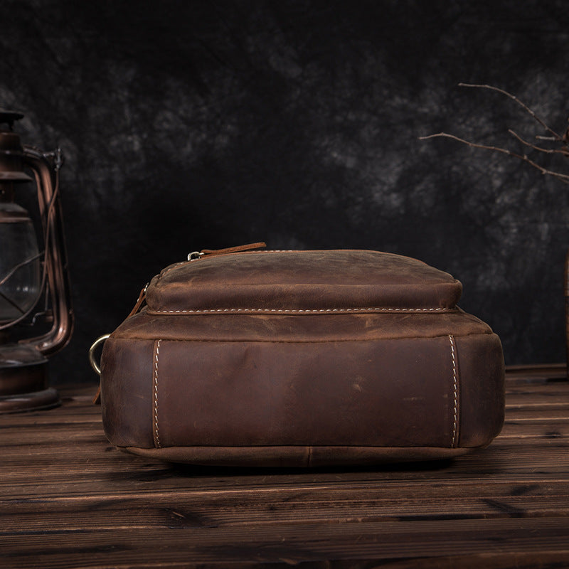 メンズショルダーバッグ牛革本革製レトロ男性斜めがけバッグ