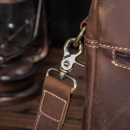 メンズショルダーバッグ牛革本革製レトロ男性斜めがけバッグ