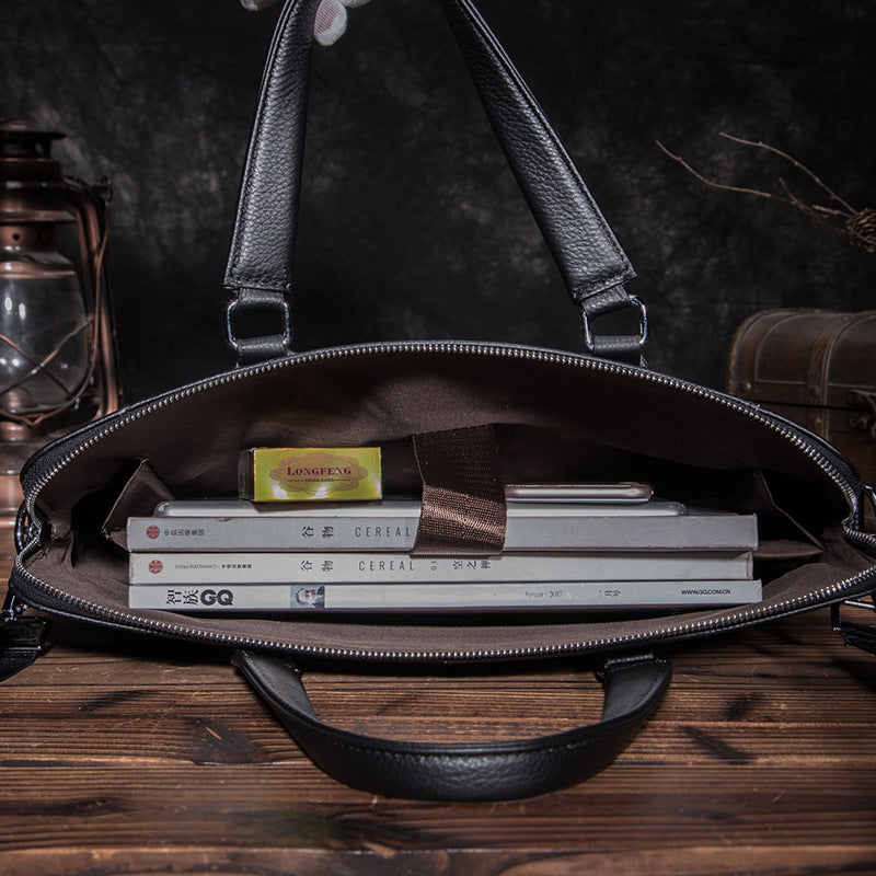 メンズハンドバッグブリーフケース牛革本革製ビジネス男性パソコンバッグ