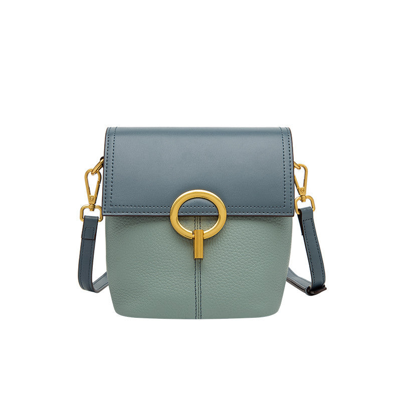 レディースバッグ本革バケツバッグファッションブロードバンドカラーマッチングエレガントショルダーバッグ.ポシェット