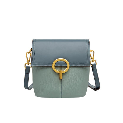 レディースバッグ本革バケツバッグファッションブロードバンドカラーマッチングエレガントショルダーバッグ.ポシェット