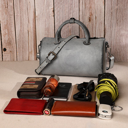 レディースバッグハンドメイド本革ハンドバッグレトロボストンバッグファッションショルダーバッグ.ポシェット