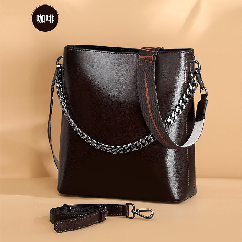レディースバッグ本革ファッションバケツバッグハンドバッグ個性何とでも合うブロードバンドシンプル ショルダーバッグ.ポシェット