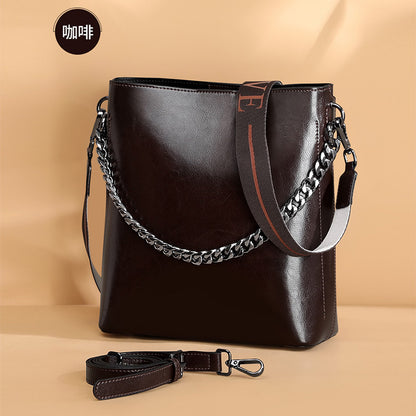 レディースバッグ本革ファッションバケツバッグハンドバッグ個性何とでも合うブロードバンドシンプル ショルダーバッグ.ポシェット