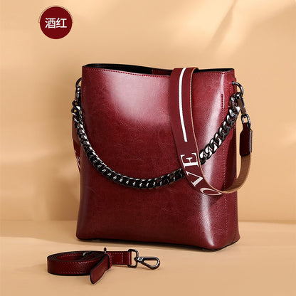 レディースバッグ本革ファッションバケツバッグハンドバッグ個性何とでも合うブロードバンドシンプル ショルダーバッグ.ポシェット