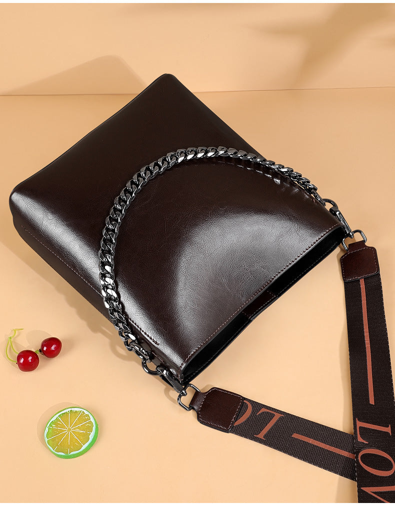 レディースバッグ本革ファッションバケツバッグハンドバッグ個性何とでも合うブロードバンドシンプル ショルダーバッグ.ポシェット