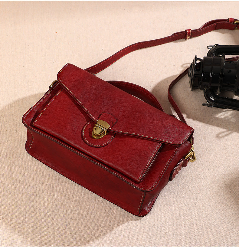 レディースバッグファッション本革トップ牛革レトロハンドバッグメッセンジャーバッグトレンドショルダーバッグ.ポシェット