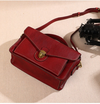 レディースバッグファッション本革トップ牛革レトロハンドバッグメッセンジャーバッグトレンドショルダーバッグ.ポシェット