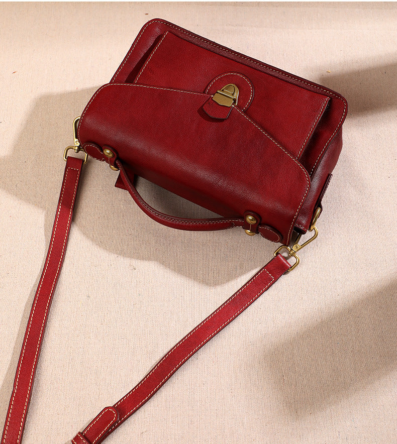 レディースバッグファッション本革トップ牛革レトロハンドバッグメッセンジャーバッグトレンドショルダーバッグ.ポシェット
