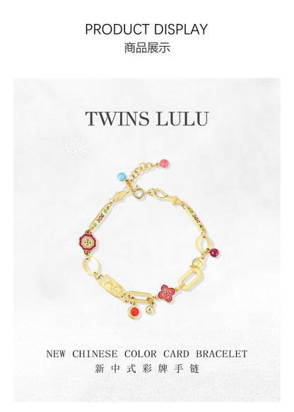 TWINS LULUレトロフラワーブレスレット古典コーデプレゼント