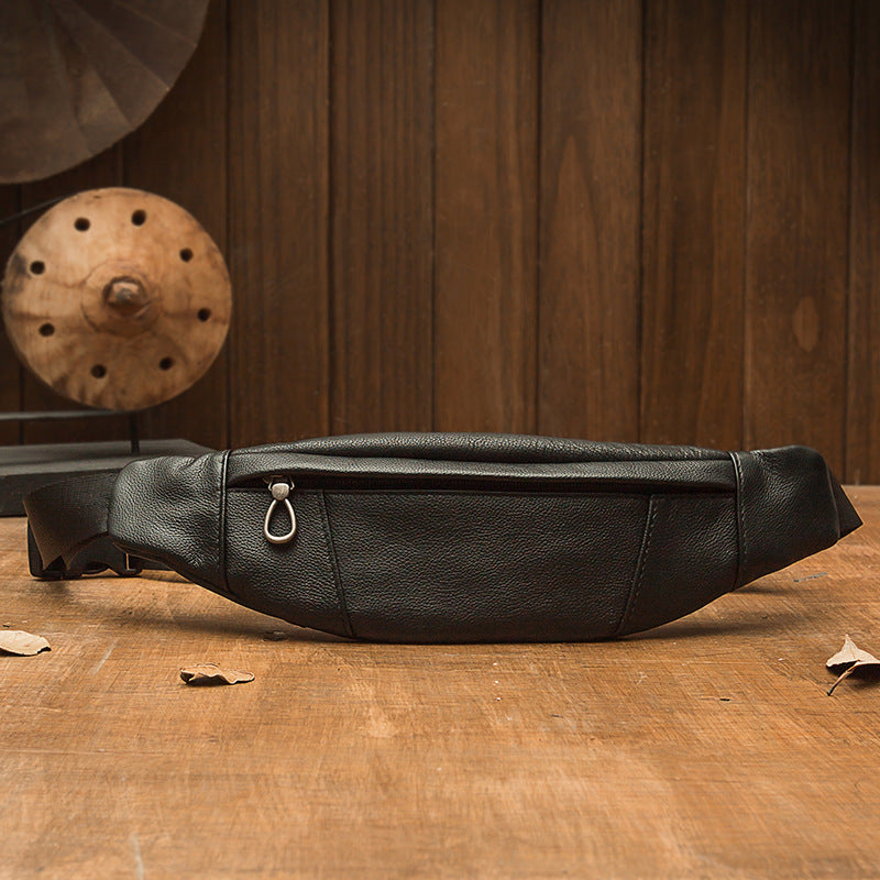 メンズバストバッグ手作り牛革本革製カジュアル携帯電話ウエストポーチスポーツアウトドア個性ファッション男性ショルダーバッグ斜めがけバッグ