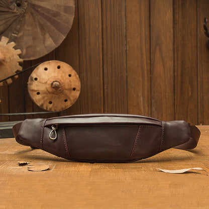 メンズバストバッグ手作り牛革本革製カジュアル携帯電話ウエストポーチスポーツアウトドア個性ファッション男性ショルダーバッグ斜めがけバッグ