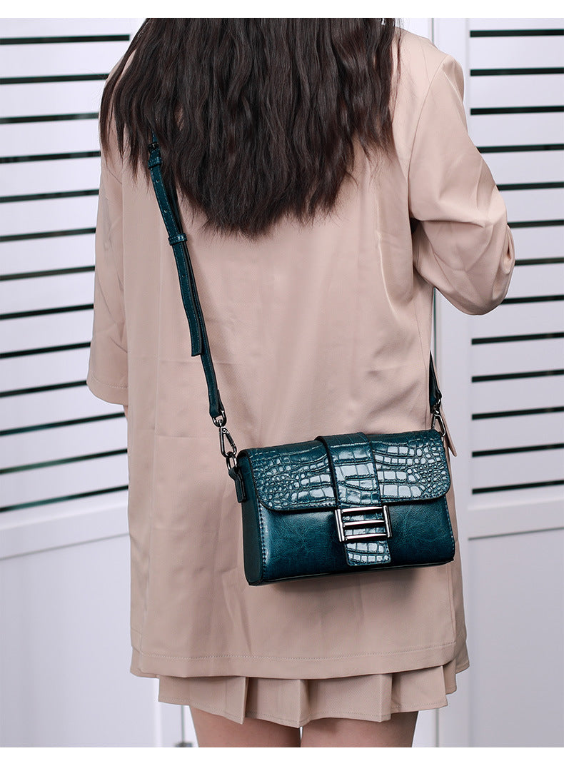 レディースバッグおしゃれ本革鰐柄ワンショルダーバッグブロードバンド何とでも合うトレンドショルダーバッグ.ポシェット