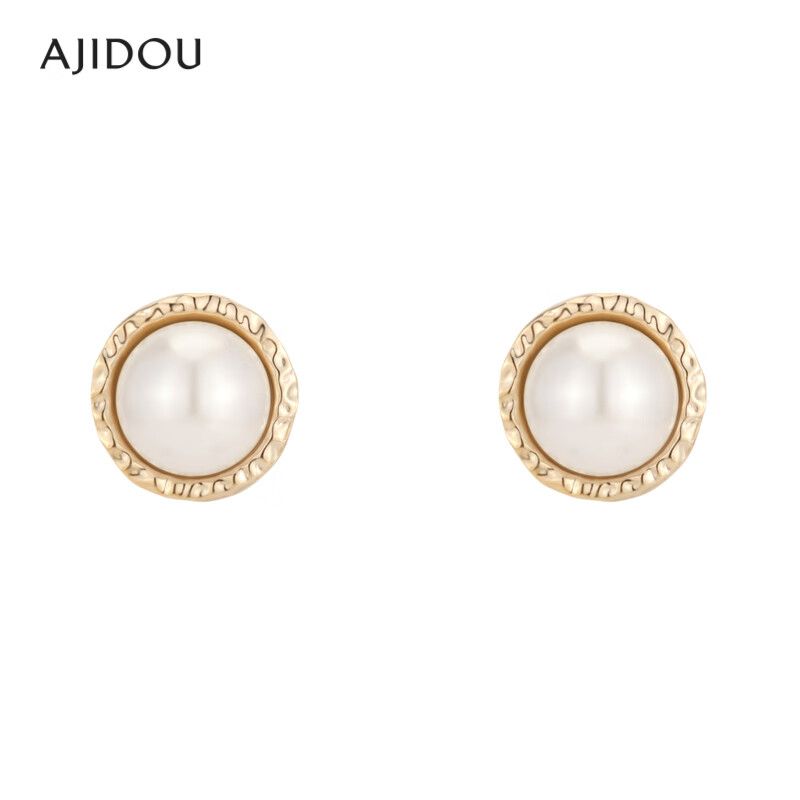 AJIDOU  真珠の耳飾り女性イヤリング2024新型高級感真珠ボタン円形ピアス
