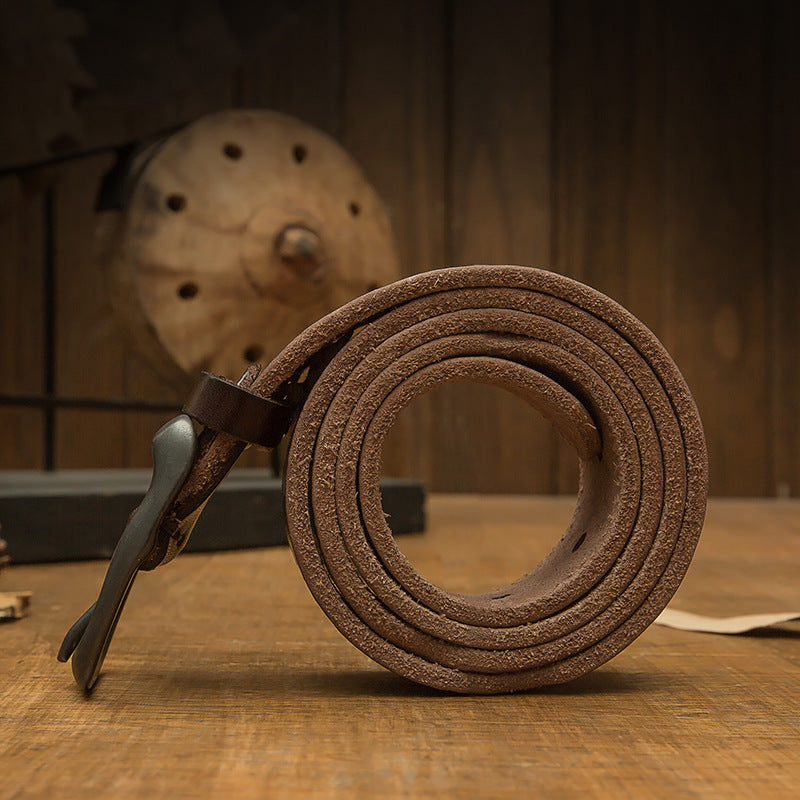 メンズベルト牛革本革製手作り針バックルレトロカジュアル男性用ベルト