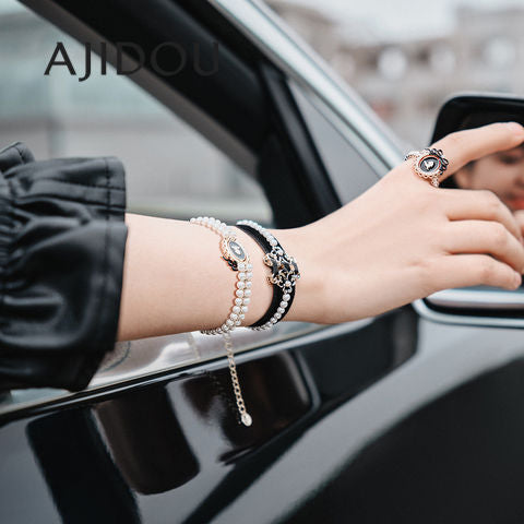 AJIDOU個性的なアイデアパールブレスレット高級レトロトレンドブレスレット