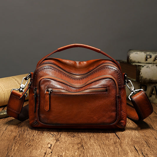 メンズショルダーバッグ 牛革本革製 カジュアル 男性斜めがけバッグハンドバッグ