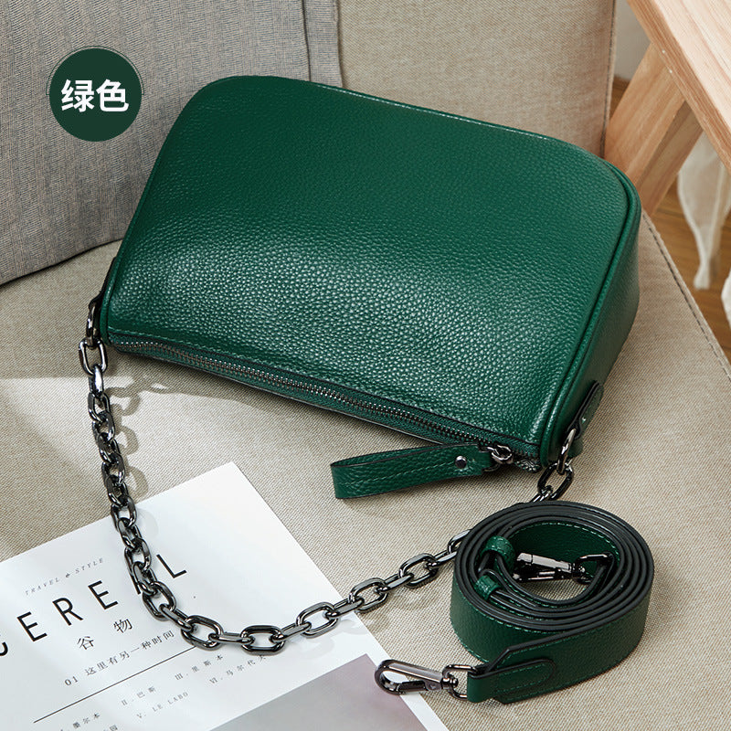 レディースバッグ本革ファッションカジュアルチェーンバッグトレンド何とでも合う斜め掛けバッグシンプルショルダーバッグ.ポシェット