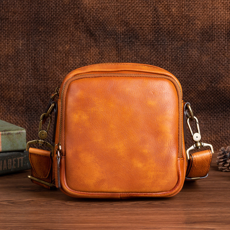 メンズショルダーバッグ牛革本革製ビジネス男性用斜めがけバッグ
