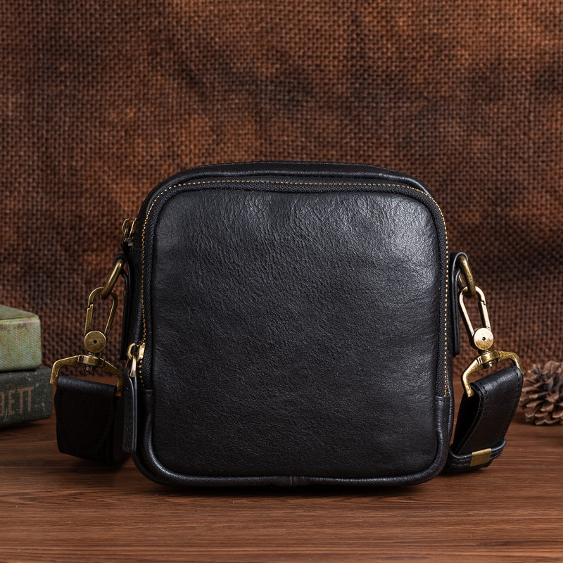 メンズショルダーバッグ牛革本革製ビジネス男性用斜めがけバッグ