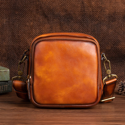 メンズショルダーバッグ牛革本革製ビジネス男性用斜めがけバッグ