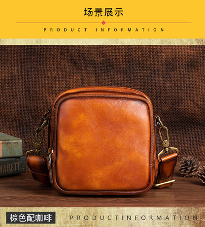 メンズショルダーバッグ牛革本革製ビジネス男性用斜めがけバッグ