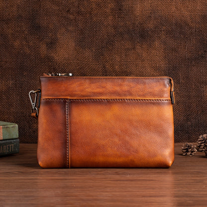 メンズクラッチバッグ牛革本革製カジュアル男性用ハンドバッグ