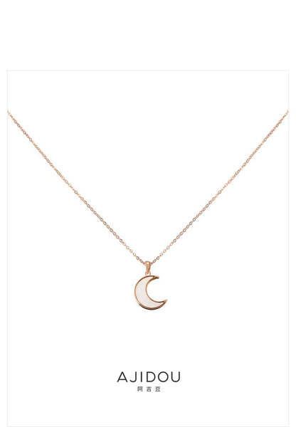 AJIDOUきらきら星月彩貝ネックレスシンプル気質個性鎖骨チェーン贈り物