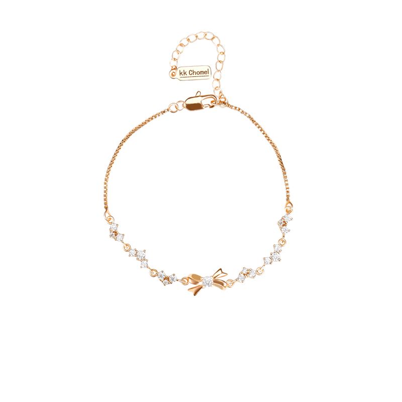 SNOW&CHOMELダイヤモンドリボンブレスレット女性ins高級感親友誕生日プレゼント