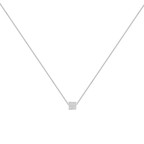 AJIDOU925シルバールービックキューブネックレスシンプル幾何鎖骨チェーン贈り物