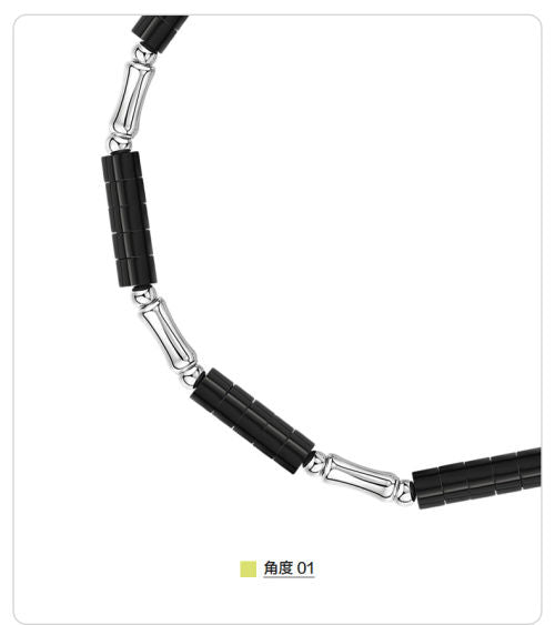 AJIDOU 925シルバーシンプルブレスレットプレゼントブラック+シルバー